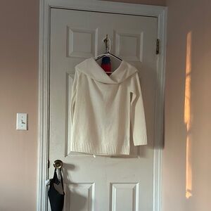 Forever 21 Cream Cowl-Neck Knit Sweater